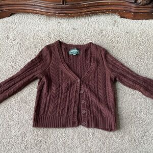American Eagle Outfitters Brown Cable Knit Cardigan